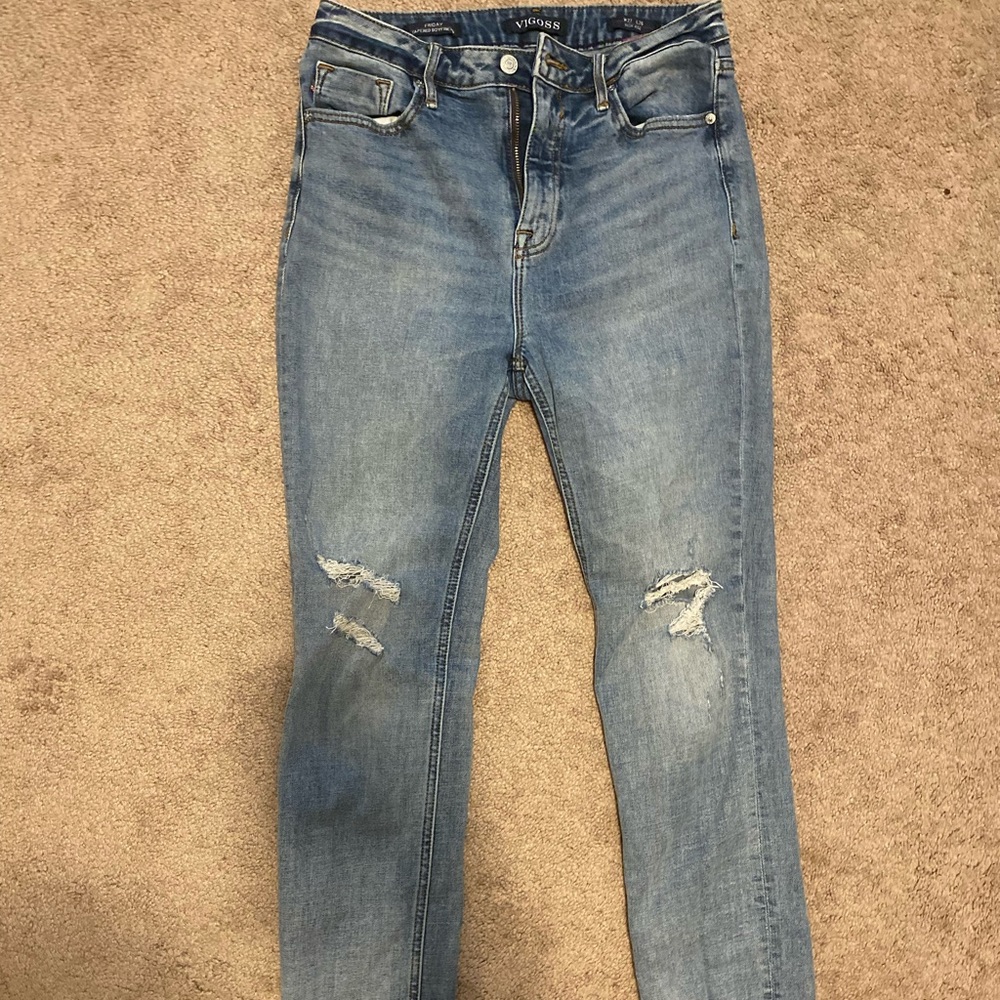 VIGOSS High Rise Tapered Boyfriend Jeans